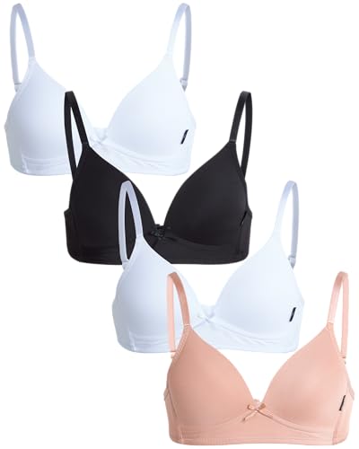 dELiA*s Girls 4 Pack Bras Molded Wireless Training Bralettes (32A-36A)