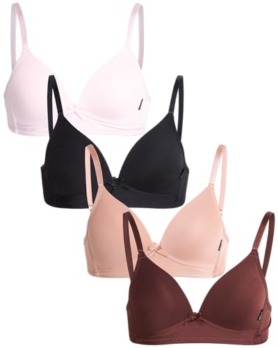 dELiA*s Girls 4 Pack Bras Molded Wireless Training Bralettes (32A-36A)