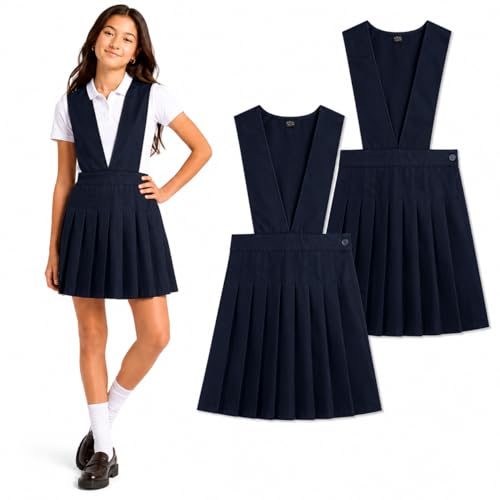 dELiA*s Girls Uniform Jumper 2 Pack Twill School Uniform Jumper Dress