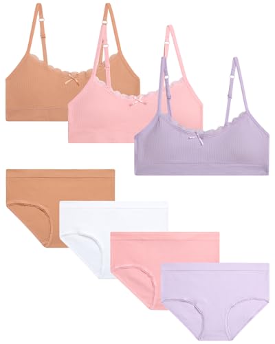 dELiA*s Girls 7 Piece Seamless Training Bra & Hipster Panties Underwear Set