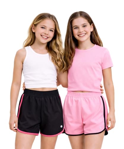 dELiA*s Girls Active Dolphin Shorts - 2 Pack Running Shorts with Fanny Pack