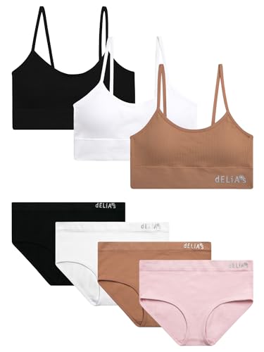 dELiA*s Girls 7 Piece Seamless Training Bra & Hipster Panties Underwear Set